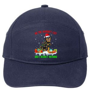 On Naughty List And I Regret Nothing Xmas Rottweiler Dog Meaningful Gift 7-Panel Snapback Hat