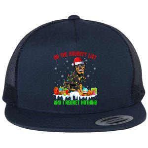 On Naughty List And I Regret Nothing Xmas Rottweiler Dog Meaningful Gift Flat Bill Trucker Hat