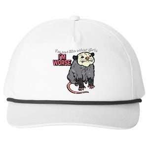 Opossum Not Like Other Im Worse Funny Possum Snapback Five-Panel Rope Hat