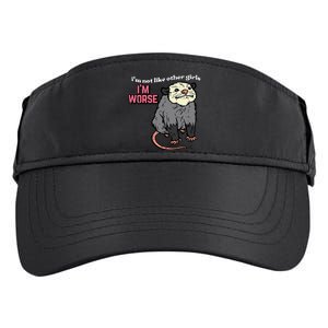 Opossum Not Like Other Im Worse Funny Possum Adult Drive Performance Visor