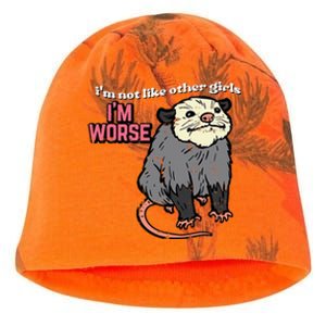 Opossum Not Like Other Im Worse Funny Possum Kati - Camo Knit Beanie