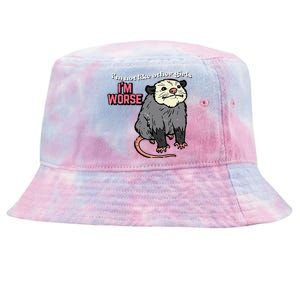 Opossum Not Like Other Im Worse Funny Possum Tie-Dyed Bucket Hat