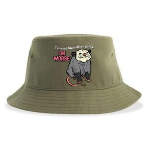 Opossum Not Like Other Im Worse Funny Possum Sustainable Bucket Hat