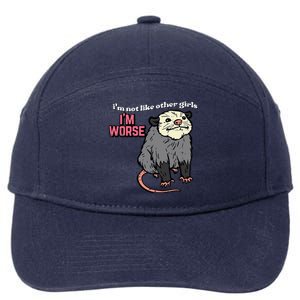 Opossum Not Like Other Im Worse Funny Possum 7-Panel Snapback Hat