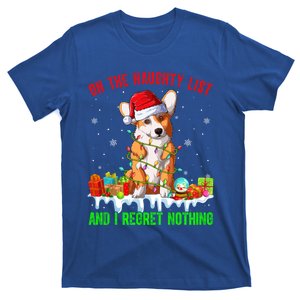 On Naughty List And I Regret Nothing Xmas Corgi Dog Cute Gift T-Shirt