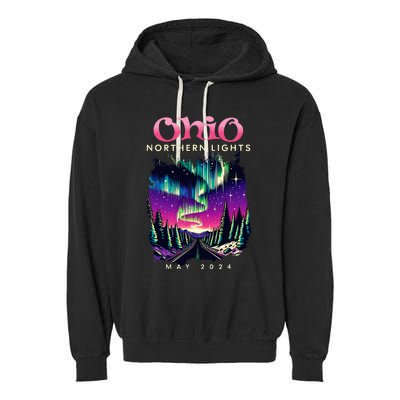 Ohio Northern Lights Borealis May 2024 Garment-Dyed Fleece Hoodie