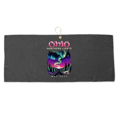 Ohio Northern Lights Borealis May 2024 Large Microfiber Waffle Golf Towel