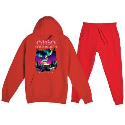 Ohio Northern Lights Borealis May 2024 Premium Hooded Sweatsuit Set