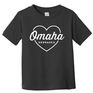 Omaha Nebraska Love Heart Retro Script Travel America Dark Toddler T-Shirt