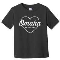 Omaha Nebraska Love Heart Retro Script Travel America Dark Toddler T-Shirt