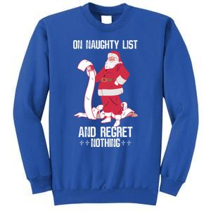 On Naughty List Funny Merry Christmas Day Santa Elf Graphic Funny Gift Sweatshirt