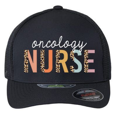 Oncology Nurse Leopard Print Nursing School Gift Flexfit Unipanel Trucker Cap