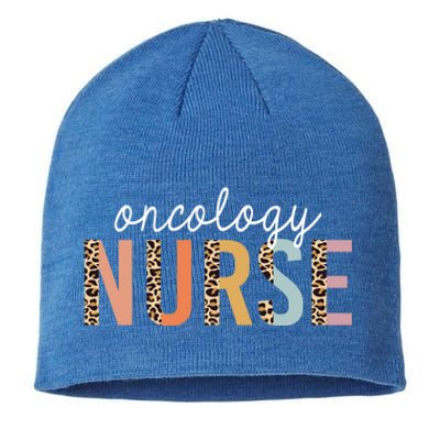 Oncology Nurse Leopard Print Nursing School Gift Sustainable Beanie