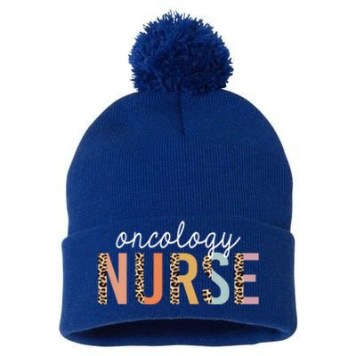 Oncology Nurse Leopard Print Nursing School Gift Pom Pom 12in Knit Beanie