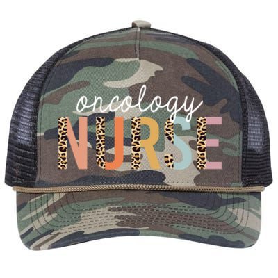 Oncology Nurse Leopard Print Nursing School Gift Retro Rope Trucker Hat Cap