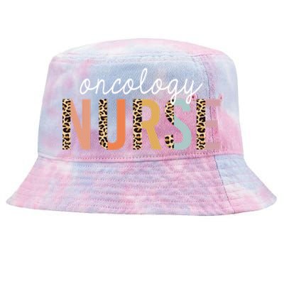 Oncology Nurse Leopard Print Nursing School Gift Tie-Dyed Bucket Hat