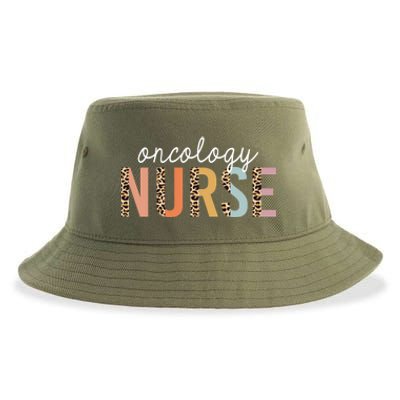 Oncology Nurse Leopard Print Nursing School Gift Sustainable Bucket Hat