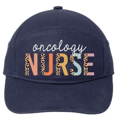 Oncology Nurse Leopard Print Nursing School Gift 7-Panel Snapback Hat