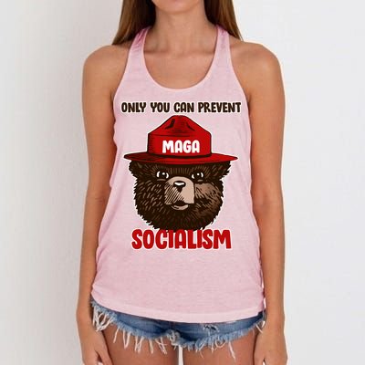 Only Can You Prevent Maga Socialism Women's Knotted Racerback Tank