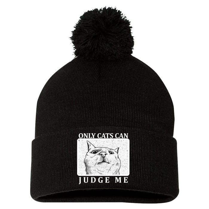 Only Cats Can Judge Me Pom Pom 12in Knit Beanie