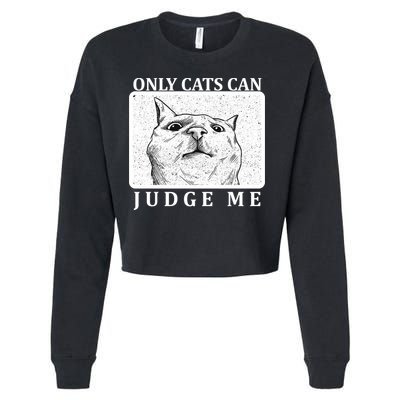Only Cats Can Judge Me Cropped Pullover Crew