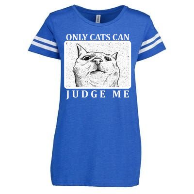 Only Cats Can Judge Me Enza Ladies Jersey Football T-Shirt