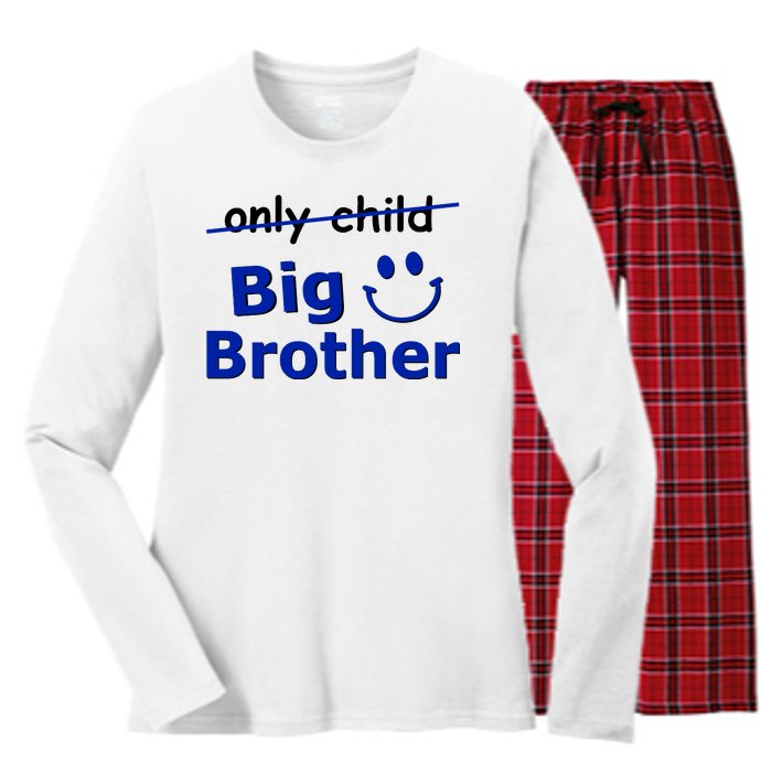 Only Child Big Brother Women's Long Sleeve Flannel Pajama Set 