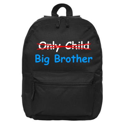 Only Child Going to be A Big Brother 16 in Basic Backpack