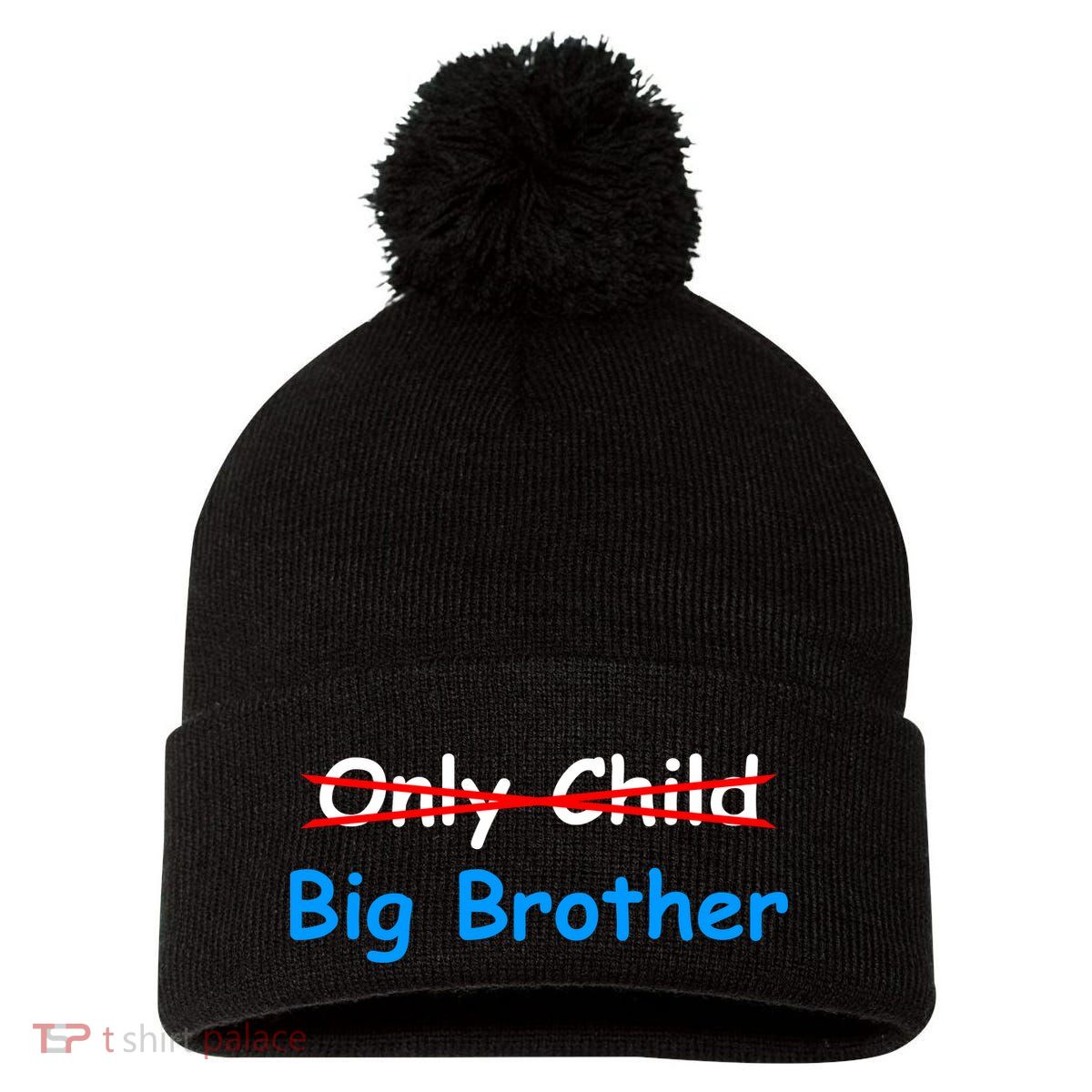 Only Child Going to be A Big Brother Pom Pom 12in Knit Beanie