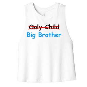 Only Child Going to be A Big Brother Women's Racerback Cropped Tank