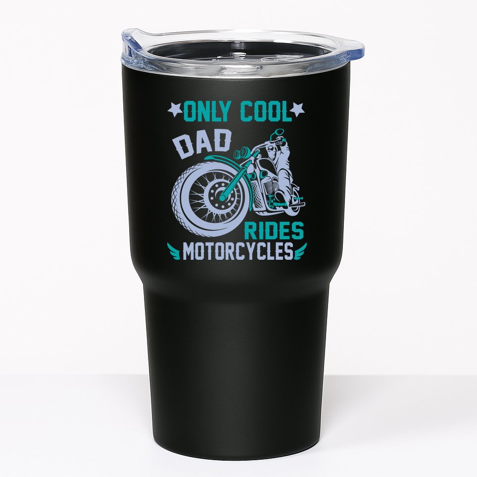 Only Cool Dad Rides Motorcycles Tumbler