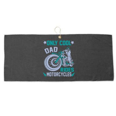 Only Cool Dad Rides Motorcycles Large Microfiber Waffle Golf Towel