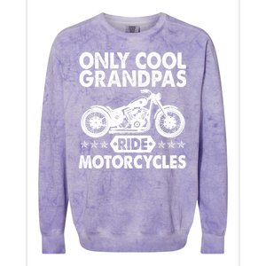 Only Cool Grandpas Ride Motorcycles Colorblast Crewneck Sweatshirt