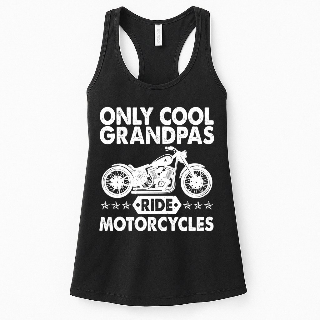 Only Cool Grandpas Ride Motorcycles Womens Tank Top