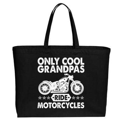 Only Cool Grandpas Ride Motorcycles Cotton Canvas Jumbo Tote