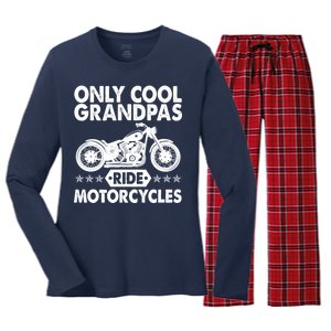 Only Cool Grandpas Ride Motorcycles Women's Long Sleeve Flannel Pajama Set 