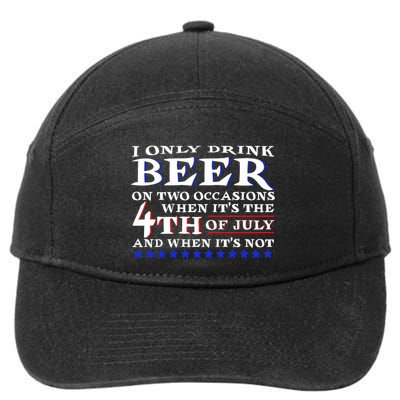 Only Drink Beer On Two Occasions 7-Panel Snapback Hat