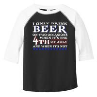 Only Drink Beer On Two Occasions Toddler Fine Jersey T-Shirt