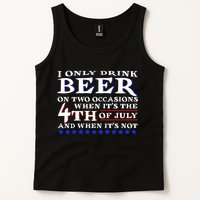 Only Drink Beer On Two Occasions Tank Top