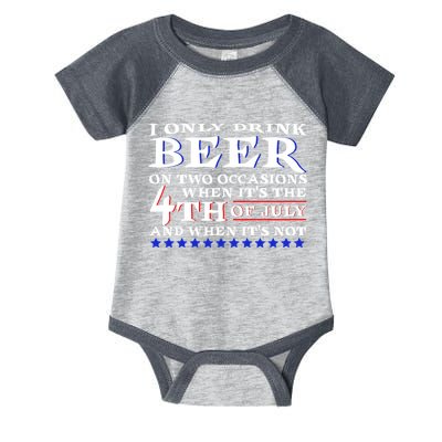 Only Drink Beer On Two Occasions Infant Baby Jersey Bodysuit