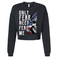 Only Fear Need Fear Me Cropped Pullover Crew