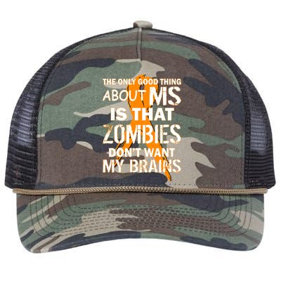 Only Good Thing About MS Zombies Don't Want My Brains Retro Rope Trucker Hat Cap