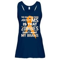 Only Good Thing About MS Zombies Don't Want My Brains Ladies Essential Flowy Tank