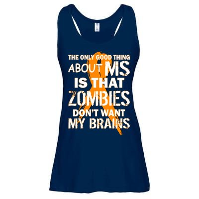 Only Good Thing About MS Zombies Don't Want My Brains Ladies Essential Flowy Tank