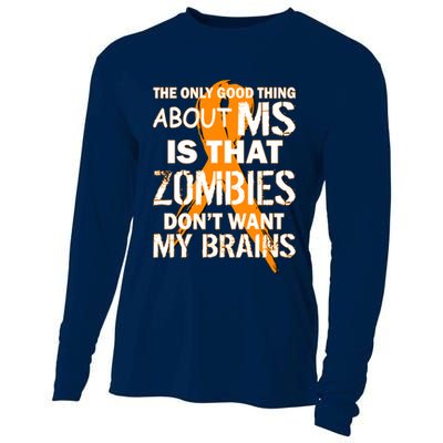 Only Good Thing About MS Zombies Don't Want My Brains Cooling Performance Long Sleeve Crew