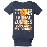 Only Good Thing About MS Zombies Don't Want My Brains Baby Bodysuit