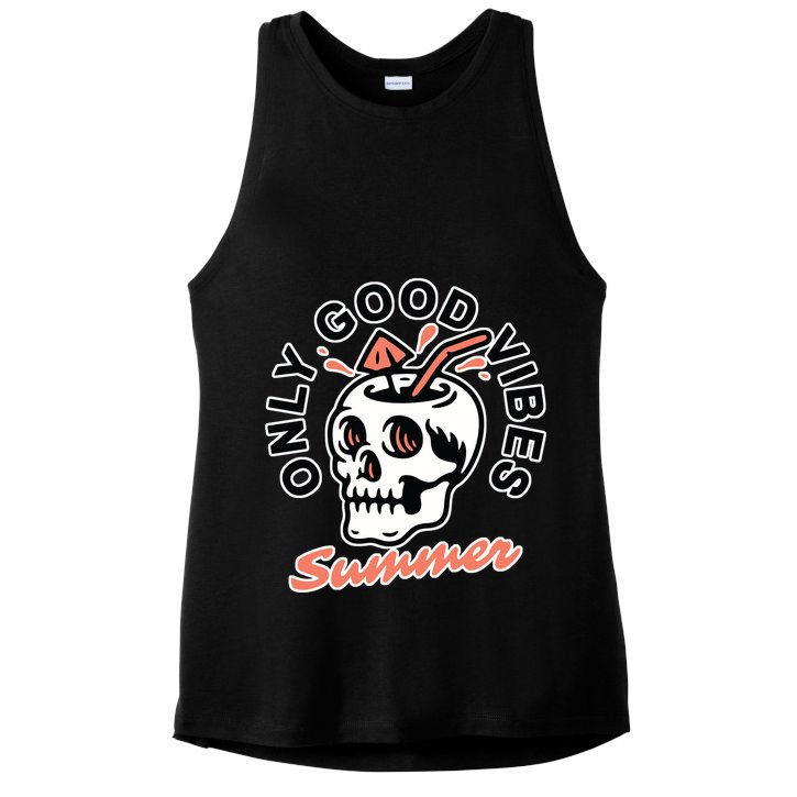 Only Good Vibes Summer Ladies PosiCharge Tri-Blend Wicking Tank