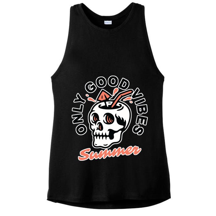 Only Good Vibes Summer Ladies PosiCharge Tri-Blend Wicking Tank