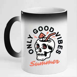 Only Good Vibes Summer 11oz Black Color Changing Mug