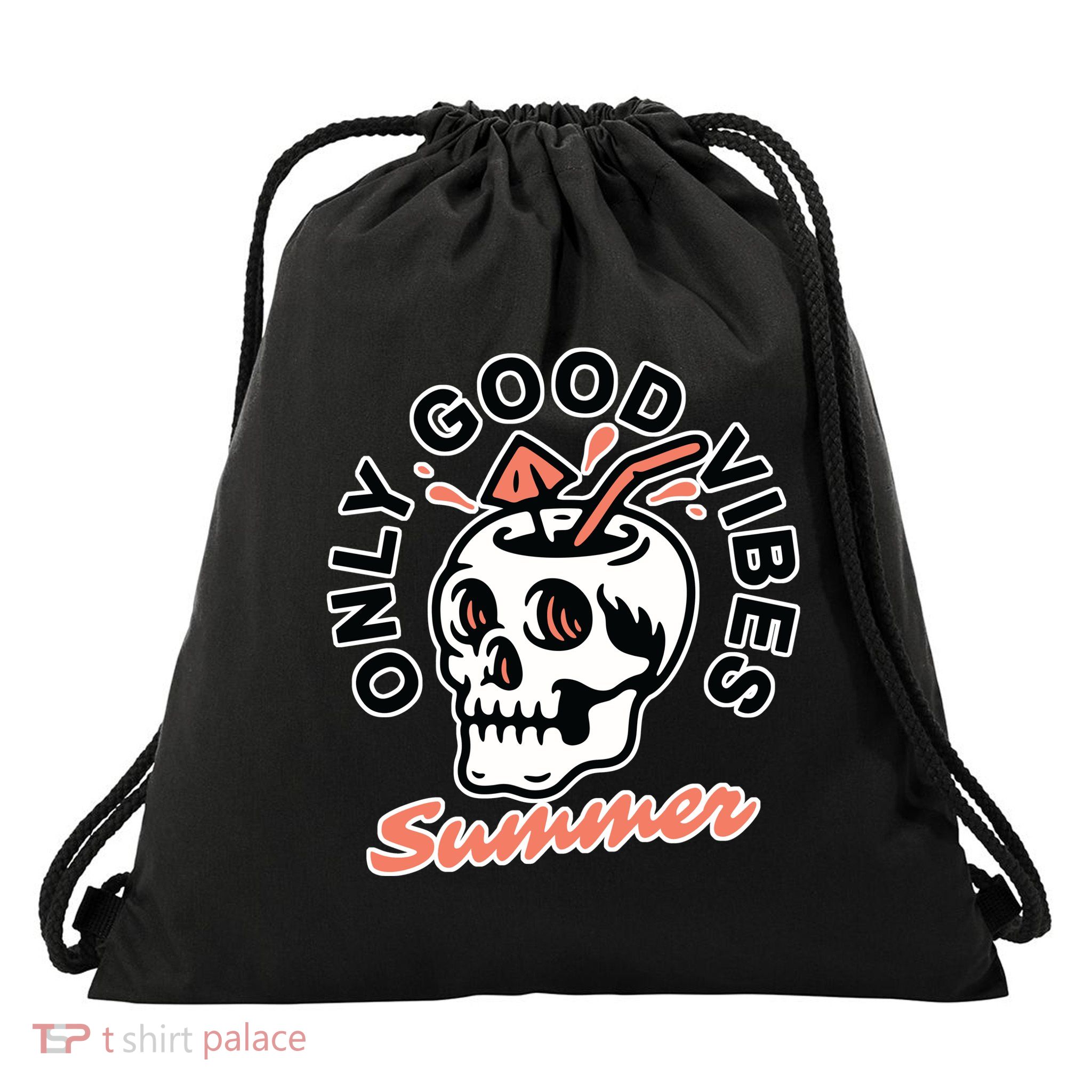Only Good Vibes Summer Drawstring Bag